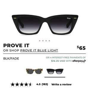 QUAY AUSTRALIA NWT black/fade Prove It sunglasses